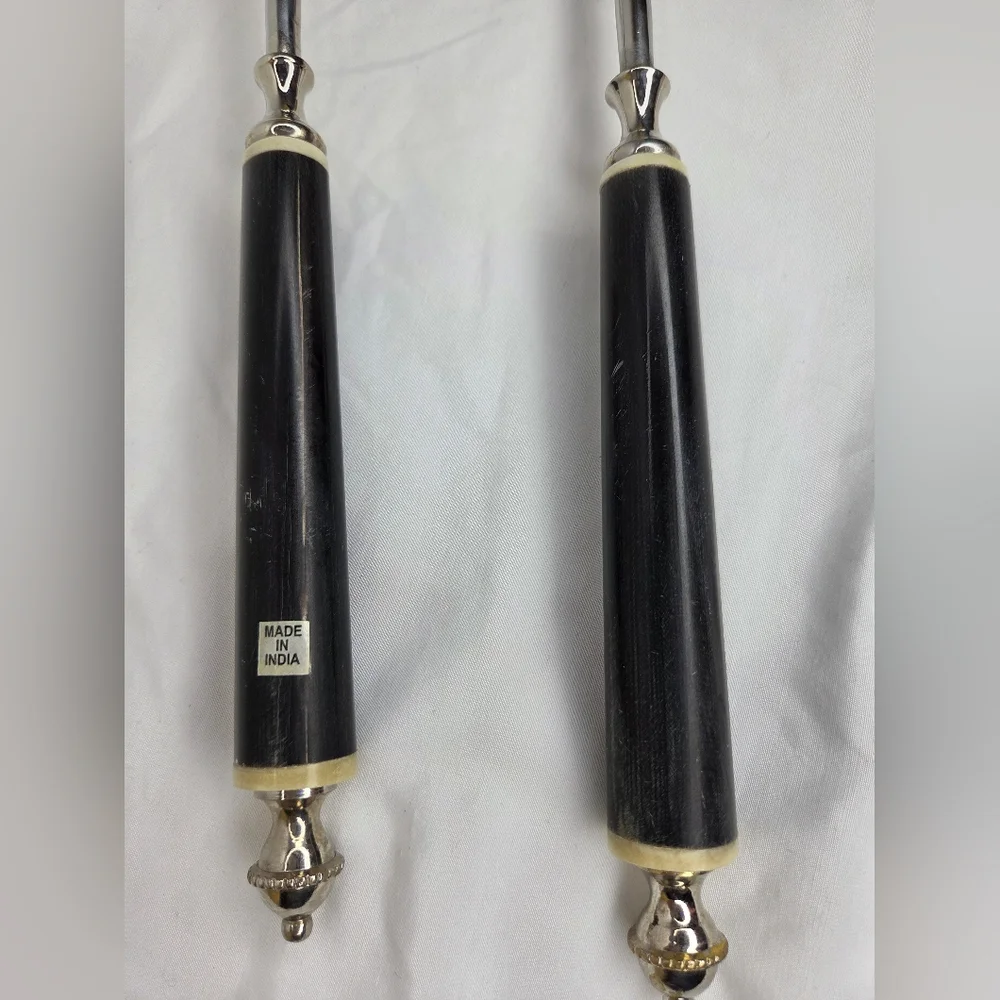 Chic Black and Silver Serving Salad Set Utensils For Everyday